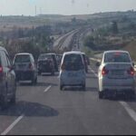 Μποτιλιάρισμα το πρωί στην έξοδο των εκδρομέων, προς τη Χαλκιδική