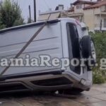 Τροχαίο με τουμπαρισμένο τζιπ στη Λαμία (vid)