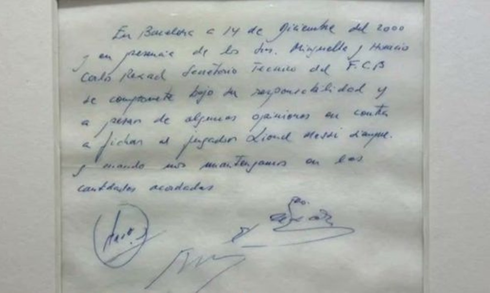 Η «χαρτοπετσέτα συμβόλαιο» του Λιονέλ Μέσι, αξίας 1 εκατ. ευρώ – Η μεγαλύτερη λέξη (vid)