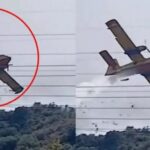 Σοκ: Η στιγμή που Canadair ακουμπάει σε δέντρο (vid)