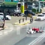 Mοτοσυκλετιστής σώθηκε από θαύμα! (vid)