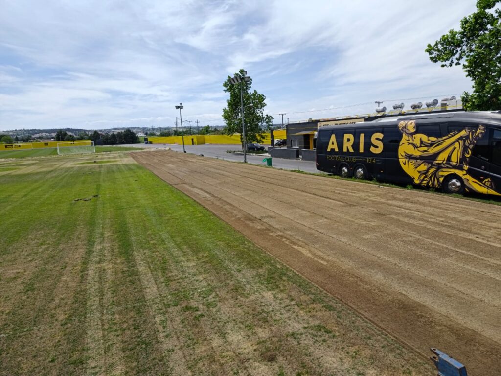 Ξεκίνησε η ανακατασκευή των παλιών γηπέδων στο Ρύσιο (vid)