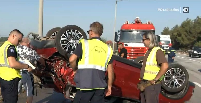 Θεσσαλονίκη: Τροχαίο στα διόδια των Μαλγάρων με νταλίκα (vid)