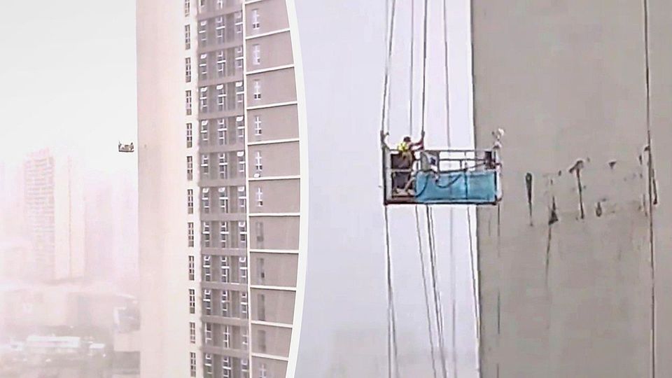 Απόλυτος εναέριος τρόμος για καθαριστές παραθύρων ουρανοξυστών (vid)