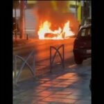 Αμάξι πήρε φωτιά εν κινήσει στη Θεσσαλονίκη! (vid)