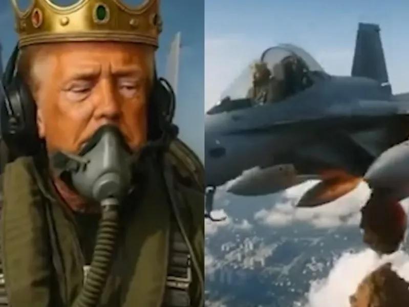 Ο Τραμπ προκαλεί με ΑΙ βίντεο: Πετάει φορώντας στέμμα και ρίχνει περιττώματα σε διαδηλωτές! (vid)