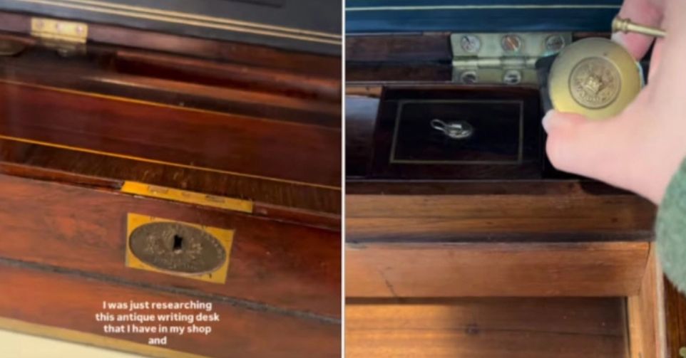 Συλλέκτρια άνοιξε ένα γραφείο του 19ου αιώνα και βρήκε έναν κρυφό θησαυρό!