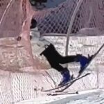 Κωμική διαδρομή αρχάριου σκιέρ με απότομο τέλος (vid)