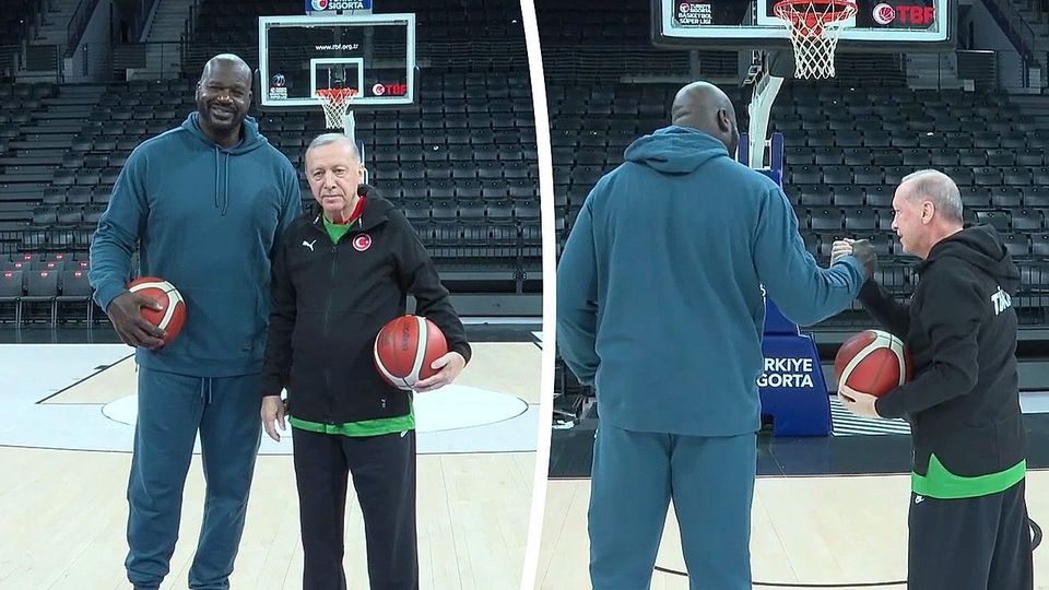 Ερντογάν και Σακίλ Ο’Νιλ έπαιξαν… μπάσκετ (vid)