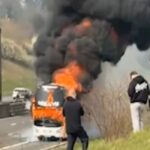 Τυλίχτηκε στις φλόγες πούλμαν με οπαδούς της Σίτι που πήγαινε στο Γουέμπλεϊ (vid)