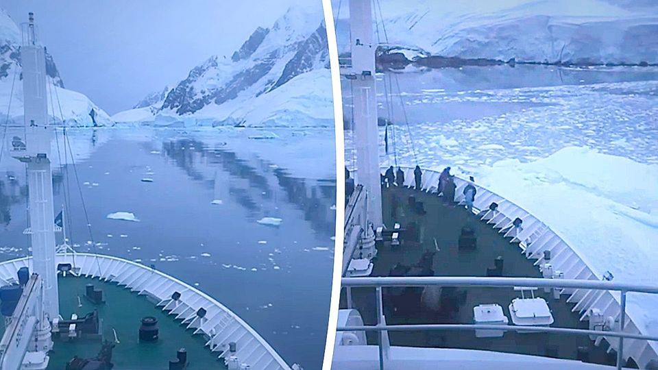 Ερευνητικό σκάφος στην Ανταρκτική… σπρώχνει παγόβουνο! (vid)