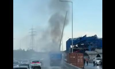 Θεσσαλονίκη: Χάος στον περιφερειακό με φωτιά σε φορτηγό